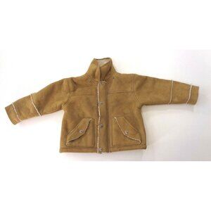 Big Chill Outerwear Tan Faux Leather Shearling Jacket Baby Toddler Size 3T
